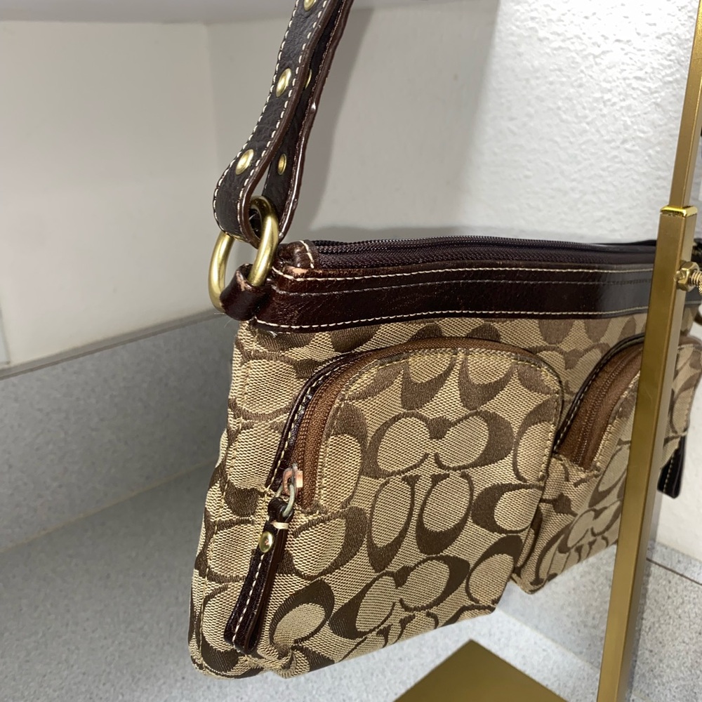 Coach Vintage Signature 2-Way Belt Khaki Bag GUC - Picture 14 of 16